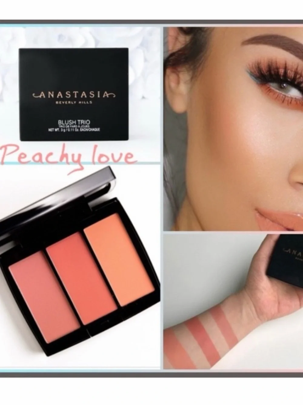 Anastasia Beverly Hills Blush Trio Powder Palette in Peachy Love Discontinued!